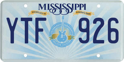 MS license plate YTF926