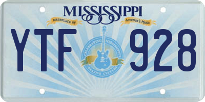 MS license plate YTF928