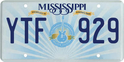 MS license plate YTF929