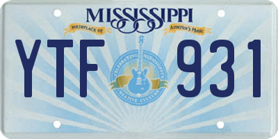 MS license plate YTF931