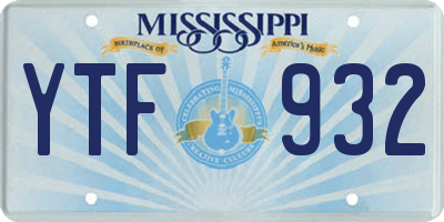 MS license plate YTF932