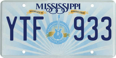 MS license plate YTF933