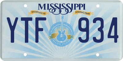 MS license plate YTF934