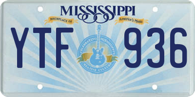 MS license plate YTF936