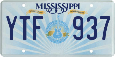 MS license plate YTF937