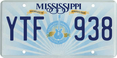 MS license plate YTF938