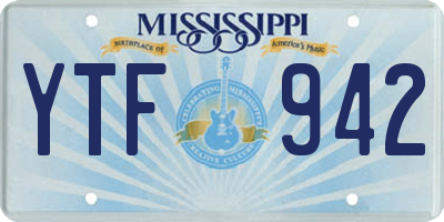 MS license plate YTF942