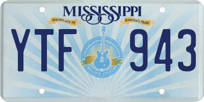 MS license plate YTF943