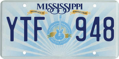 MS license plate YTF948