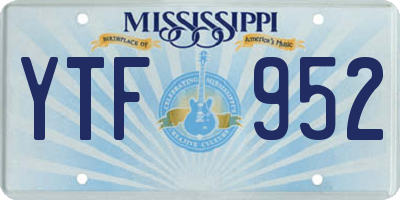 MS license plate YTF952