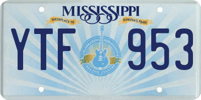 MS license plate YTF953