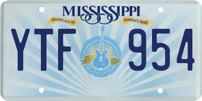 MS license plate YTF954