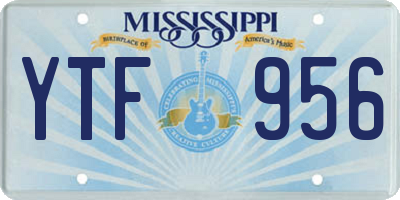 MS license plate YTF956