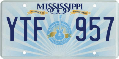 MS license plate YTF957