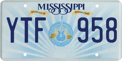 MS license plate YTF958