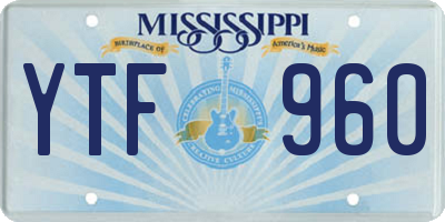 MS license plate YTF960
