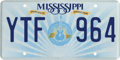 MS license plate YTF964