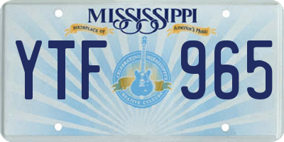 MS license plate YTF965