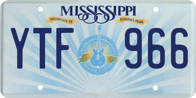 MS license plate YTF966