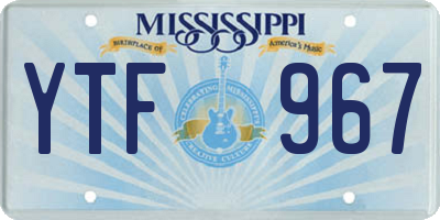 MS license plate YTF967