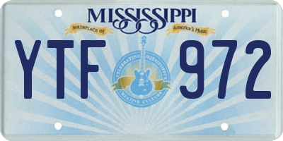 MS license plate YTF972