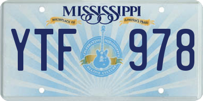 MS license plate YTF978