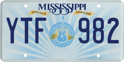 MS license plate YTF982