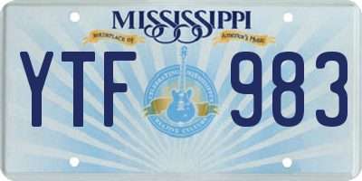 MS license plate YTF983