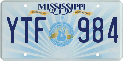 MS license plate YTF984
