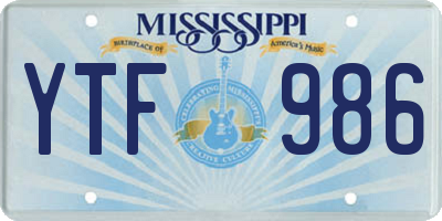 MS license plate YTF986