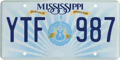 MS license plate YTF987