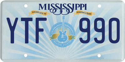 MS license plate YTF990