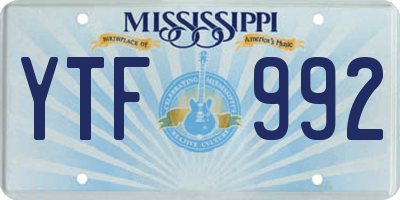 MS license plate YTF992