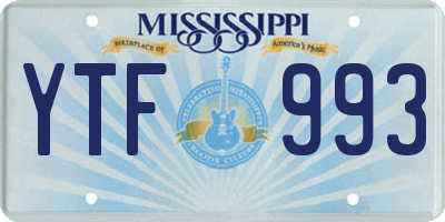 MS license plate YTF993