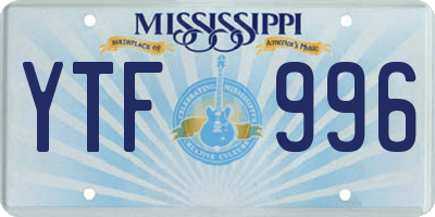 MS license plate YTF996