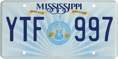 MS license plate YTF997