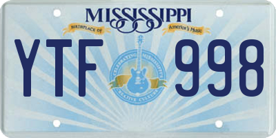 MS license plate YTF998