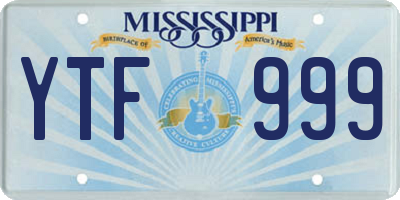 MS license plate YTF999