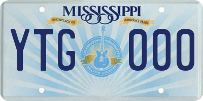 MS license plate YTG000