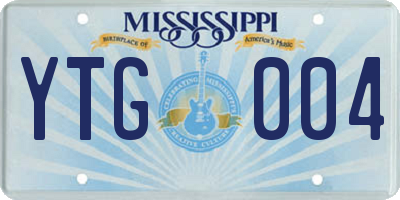 MS license plate YTG004
