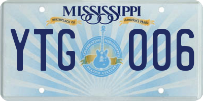 MS license plate YTG006