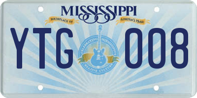 MS license plate YTG008