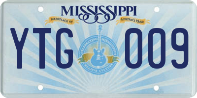 MS license plate YTG009
