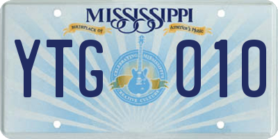 MS license plate YTG010