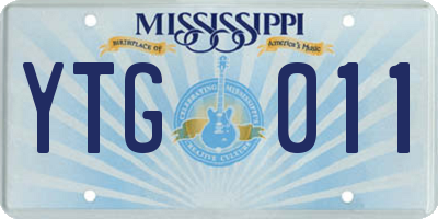 MS license plate YTG011