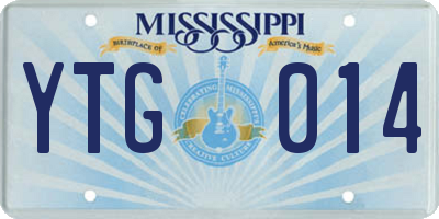 MS license plate YTG014