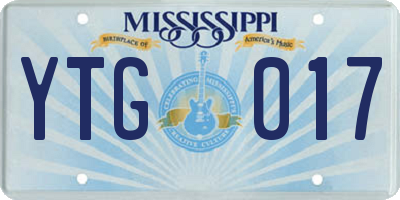 MS license plate YTG017