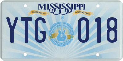 MS license plate YTG018