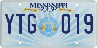 MS license plate YTG019