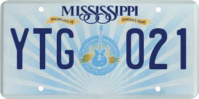 MS license plate YTG021